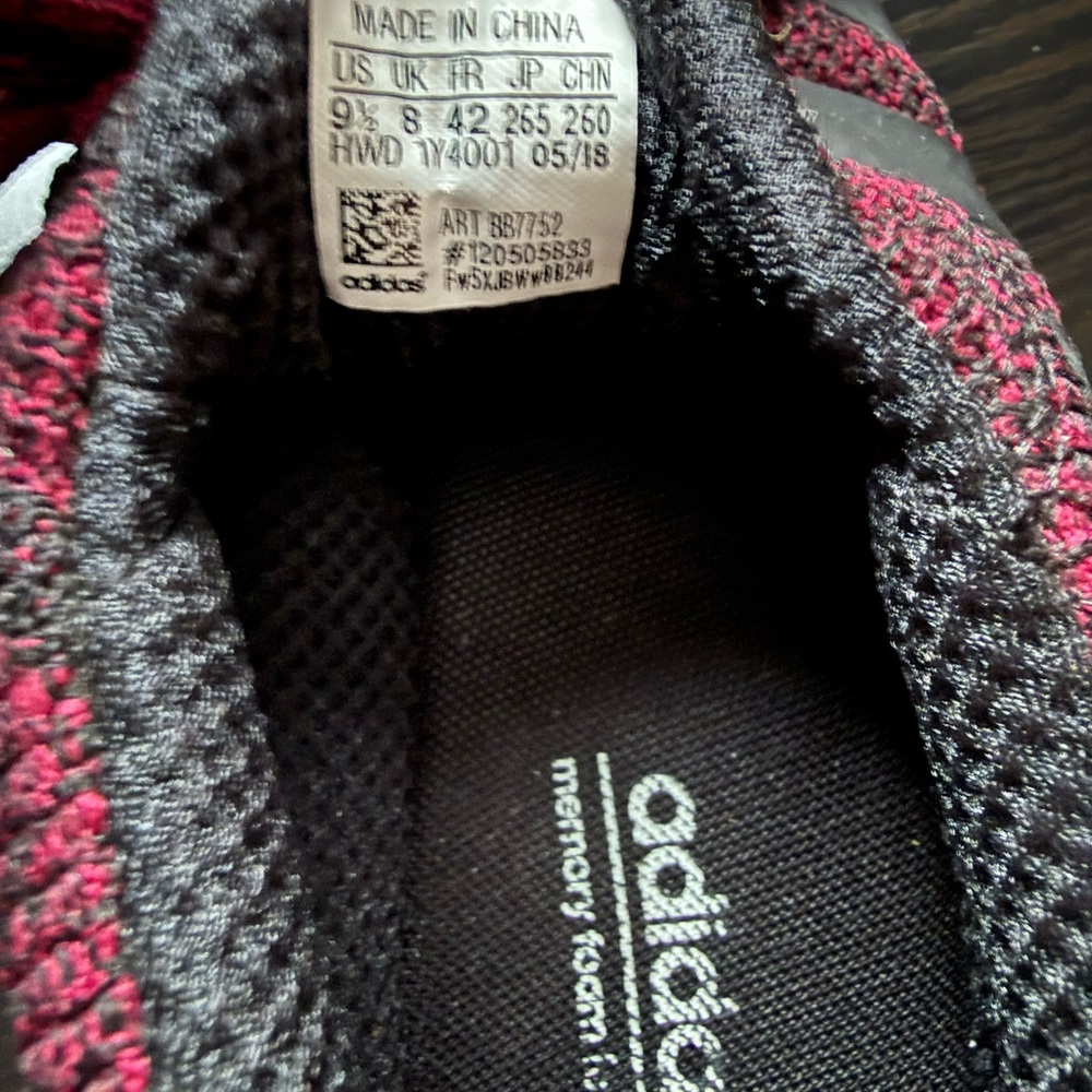Adidas Cloudfoam Memory Foam Sneakers Maroon Black Women’s Size 9.5 - Picture 6 of 6
